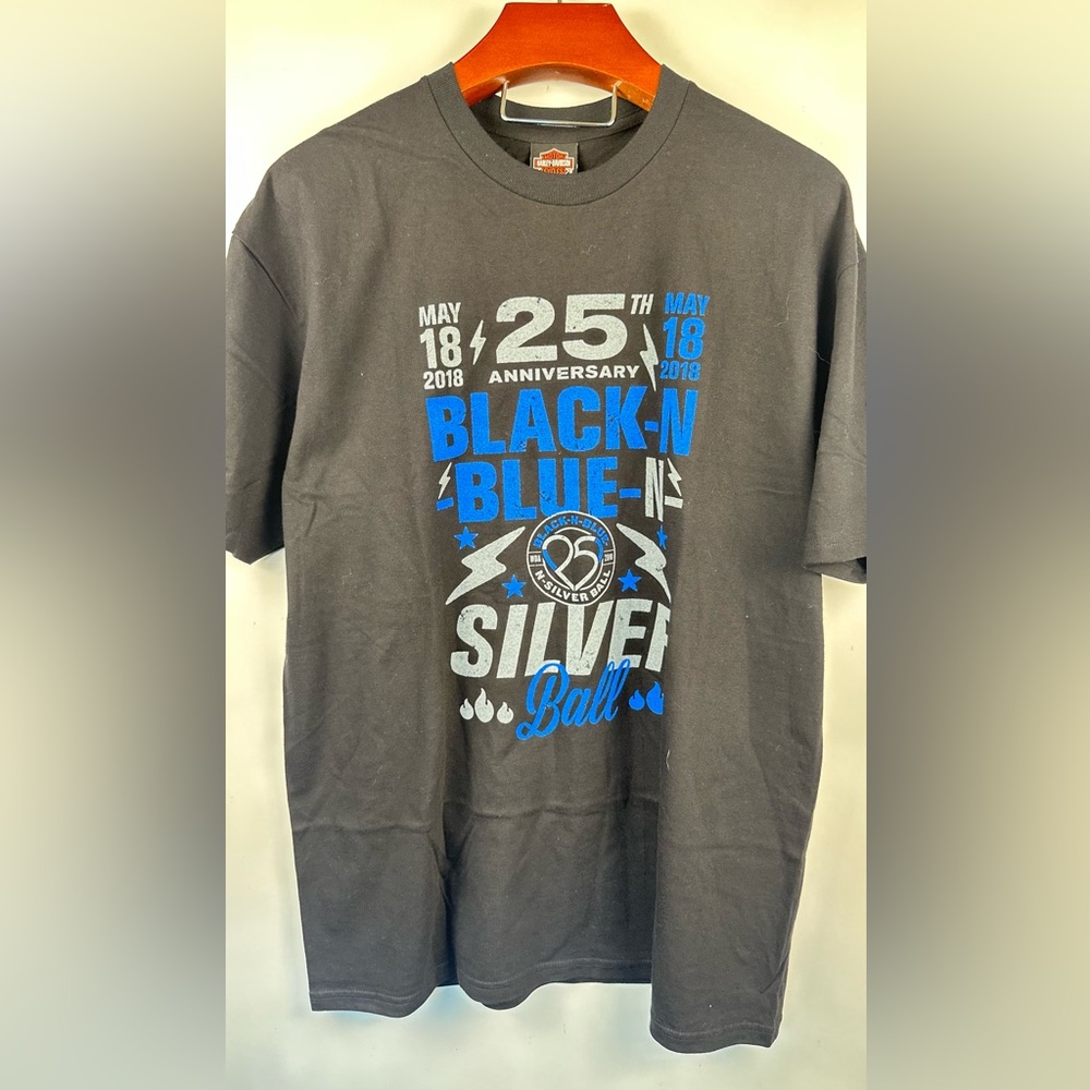 New Harley-Davidson Cotton Men's Blue Tshirt Size XL